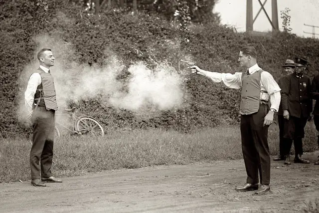 Testing bulletproof vest, Washington, DC., September 1923